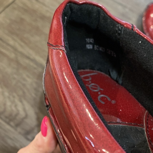 BOC Clogs Born Concept Margaret Red Clogs Patent Shoes Size 10/42 - Picture 4 of 12